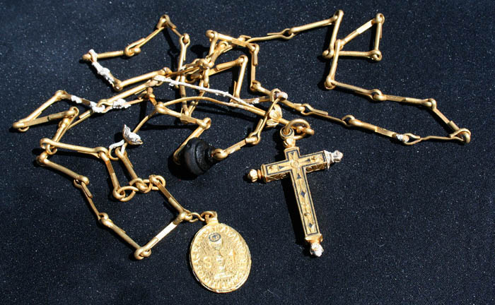Gold found by Mel Fisher treasure divers in Florida Keys